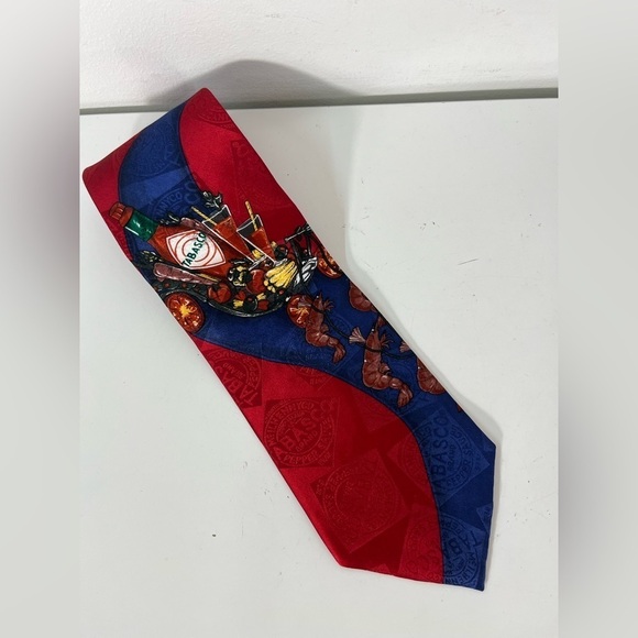 Tabasco Sauce Silk Necktie Mens Novelty Neck Tie Vintage 90s - Picture 2 of 6